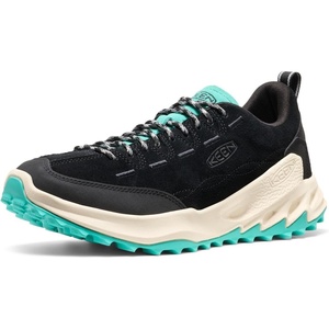 KEEN Men’s Jasper Zionic Durable Tread Suede Climbing Approach Style Hiking Shoes(Black/Bright Aqua)