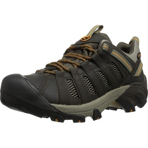 KEEN Men’s Voyageur Low Height Breathable Hiking Shoes(Black Olive/Inca Gold)