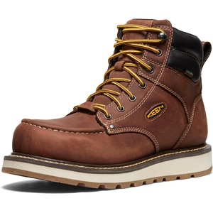 KEEN Utility Men’s Cincinnati 6″ Composite Toe Waterproof Wedge Work Boots(Tuscan Red/Sandshell)