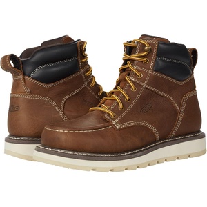 KEEN Utility Men’s Cincinnati 6″ Leather Soft Toe Work Boots(Belgian/Sandshell)