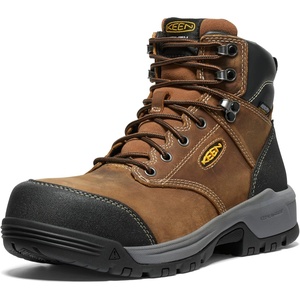 KEEN Utility Men’s Evanston 6″ Composite Toe Waterproof Leather Durable Construction Work Boots(Bison/Black)