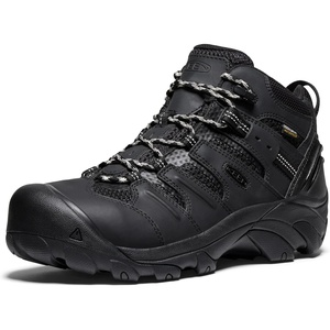 KEEN Utility Men’s Lansing Mid Height Steel Toe Waterproof Work Boots(Black/Black)