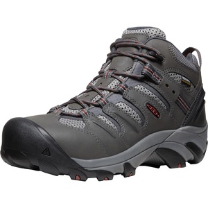KEEN Utility Men’s Lansing Mid Height Steel Toe Waterproof Work Boots(Magnet/Fired Brick)