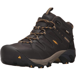 KEEN Utility Men’s Lansing Mid Height Steel Toe Waterproof Work Boots(Raven/Tawny Olive)