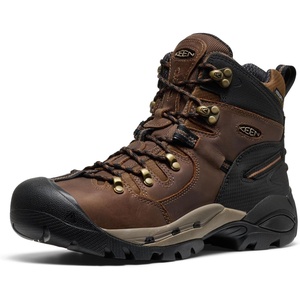 KEEN Utility Men’s Pittsburgh 6″ Leather Waterproof Steel Toe Work Boots(Bison/Black)