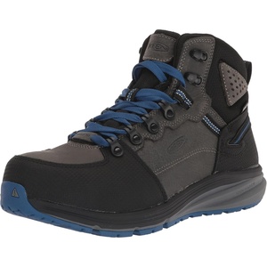 KEEN Utility Men’s Red Hook Mid Height Composite Toe Waterproof Warehouse Work Boots(Steel Grey/Bright Cobalt)