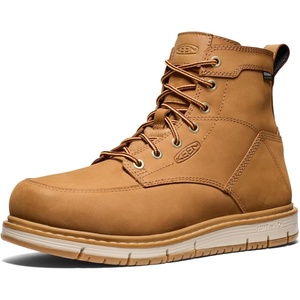 KEEN Utility Men’s San Jose 6″ Alloy Toe Waterproof Wedge Work Boots(Bistre/Gum)
