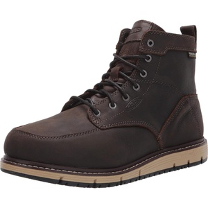 KEEN Utility Men’s San Jose 6″ Alloy Toe Waterproof Wedge Work Boots(Cascade Brown/Black)