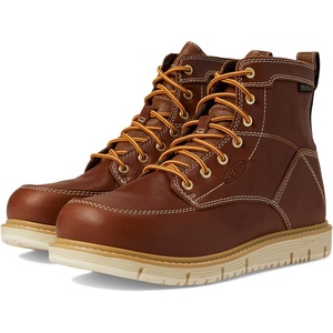 KEEN Utility Men’s San Jose 6″ Alloy Toe Waterproof Wedge Work Boots(Tortoise Shell/Star White)