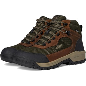 KEEN Utility Men’s Skokie Hiker Style Mid Height Soft Toe 90 Degree Waterproof Work Boots(Forest Night/Black)