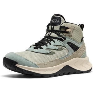 KEEN Women’s Hightrail Mid Height Durable Lightweight Breathable Leather Waterproof Hiking Boots(Iceberg Green/Abbey Stone)
