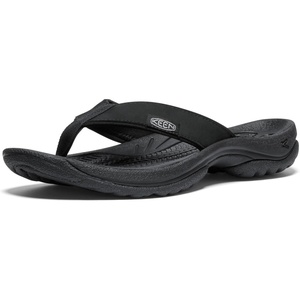 KEEN Women’s Kona Flip Flop Beach Sandals(Black/Vapor)