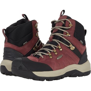 KEEN Women’s Revel 4 Mid Height Polar Insulated Waterproof Snow Boots(Rhubarb/Plaza Taupe)