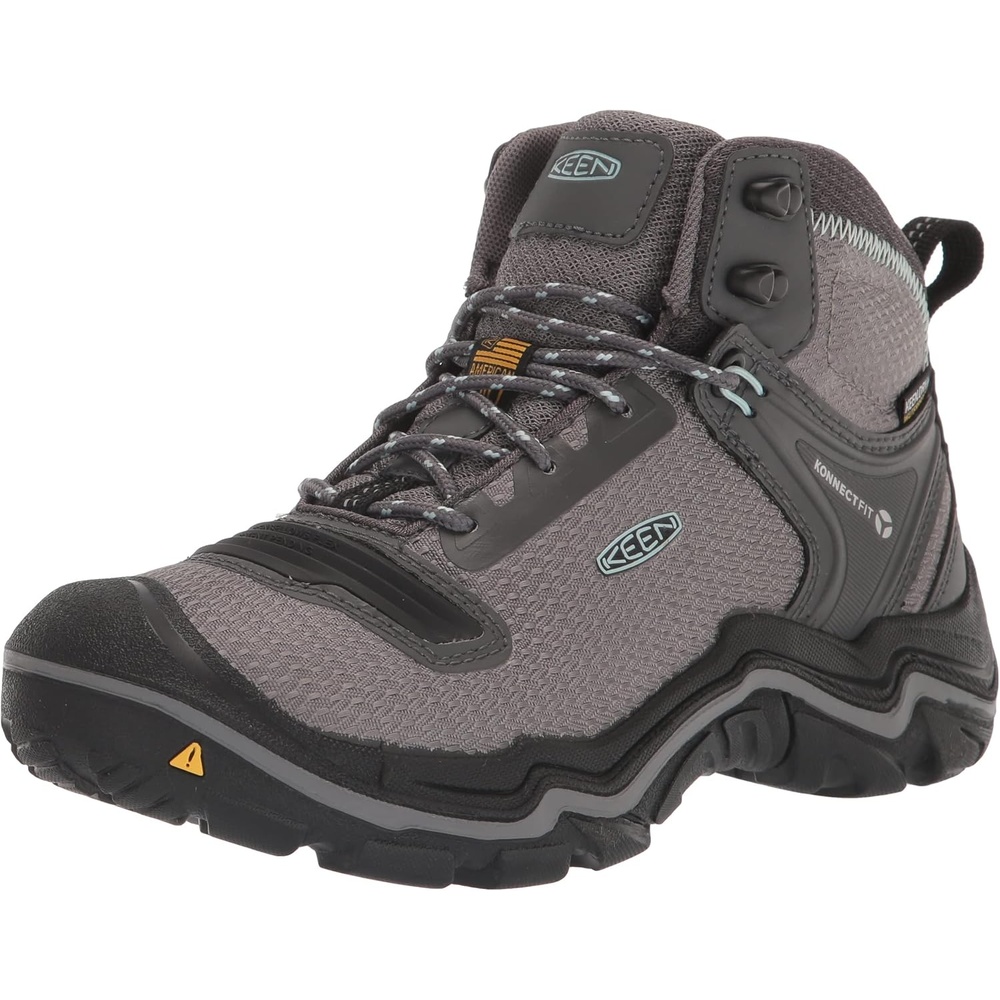 image:imageKEEN womens Durand Evo Mid Height Waterproof backpackingHiking BootSteel GreyCloud Blue