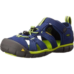 KEEN Unisex-Child Seacamp 2 CNX Closed Toe Sandals(Blue Depths/Lime Green)