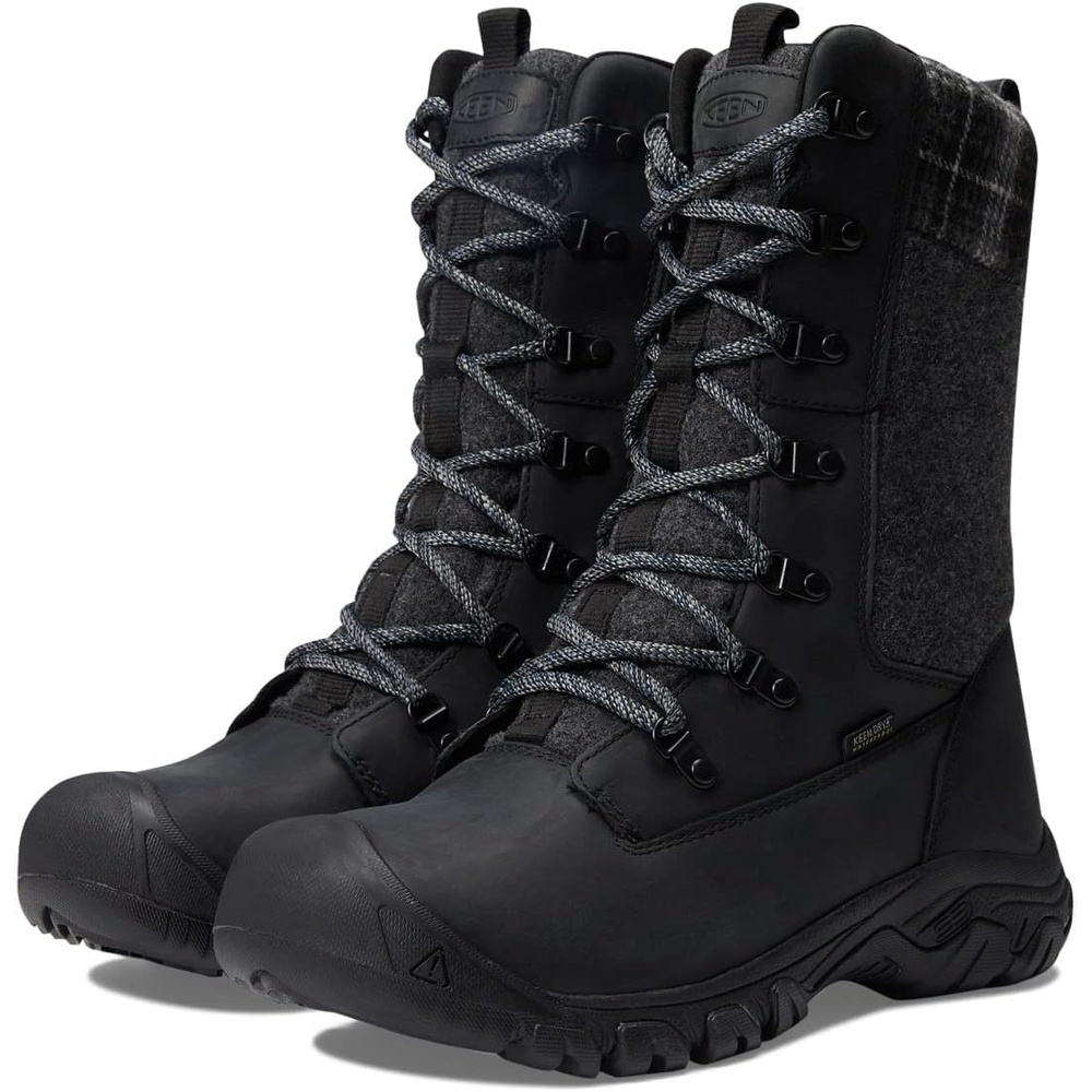 image:imageKEEN Womens Greta Tall Classic Waterproof Snow Boot BlackBlack Plaid 7 US