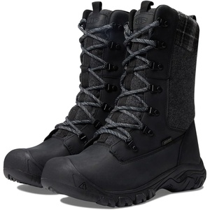 KEEN Women’s Greta Tall Classic Waterproof Snow Boot, Black/Black Plaid, 7 US