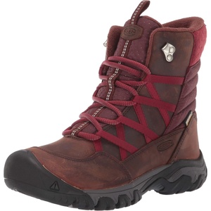 KEEN Women’s Hoodoo 3 Lace Up Mid Height Leather Insulated Waterproof Snow Boot(Tortoise Shell/Merlot)